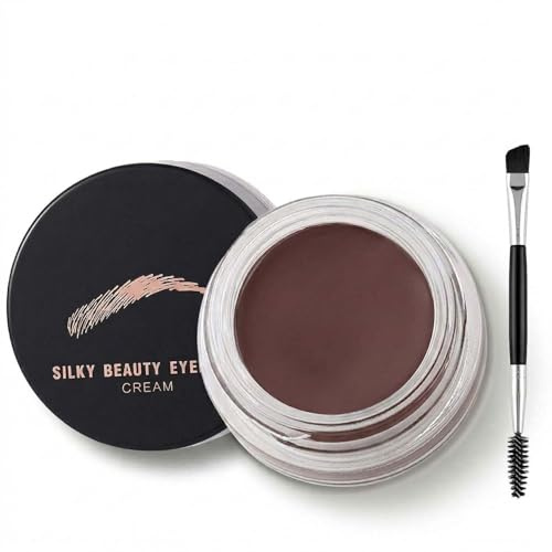Matte Brown Eyebrow Powder With Dual-Ended Brush - Waterproof Smudge-Proof Quick-Drying Long-Lasting Natural Brow Filler For Sparse Uneven Brows Definition Silky Creamy Formula Compact Design