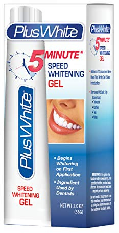 Plus White Speed Whitening Gel - Works in 5 Minutes - Professional Teeth Whitening w/Dentist Approved Ingredient (2 oz)