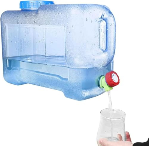 Trintion Camping Wasserkanister mit Hahn und Schraubdeckel 12L Wasserbehälter Trinkwasserkanister Transparent Wassertank für Hiking Wohnwagen Wandern Picknick