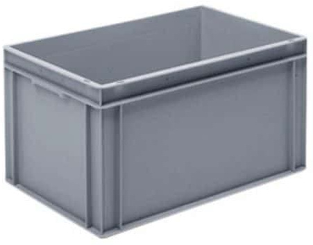 Horison Industries Stackable Storage Container, 5 Pack, 60L, 600x400x325mm | Euro Container Plastic Crate, Stacking Crates Van Storage, Warehouse Crates, Plastic Milk Crate, Durable & Versatile Boxes