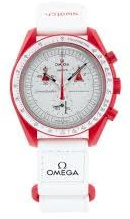 Swatch Omega x Moon Mission to Mars Speedmaster Rojo y Blanco - Nuevo, Moderno