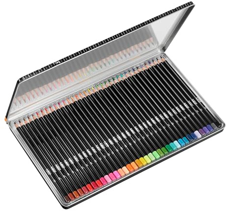Intensity Premium Boîte de Crayons de Couleur Professionnel en Bois, Crayons de Couleur pour Adultes - Couleurs Assorties, Boîte en Métal de 36