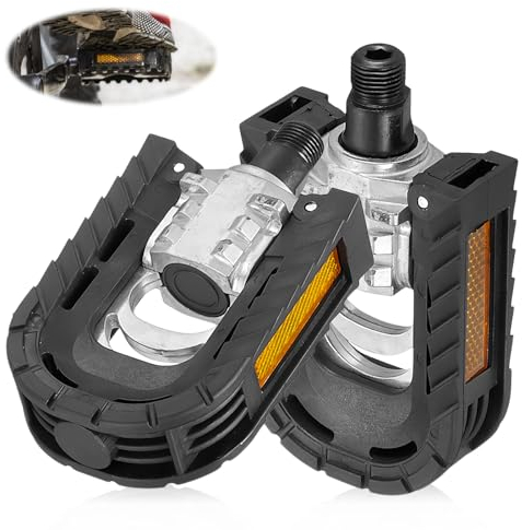 Fahrradpedale,1 Paar Pedale Fahrrad, Klapppedal Alu Pedale mit Reflektoren & Anti-Rost, Folding Fahrrad Pedale, Fahrrad Pedale Classic, Pedale Klapppedale Fahrrad für Pedelec, MTB Rennrad (9/16 Zoll)