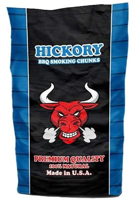 TORO - Chunks Hickory per Affumicatori e Barbecue, Essenza di Noce Americano, Ideale per Manzo, Maiale, Pollo e Pesce, Cotture Lunghe, Affumicatura Decisa, 7,07 Litri