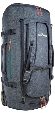 Tatonka Trolley Duffle Roller 80 L - Faltbare Reisetasche mit Rollen und Rucksackfunktion - In eigener Deckeltasche verstaubar - 80 Liter Volumen