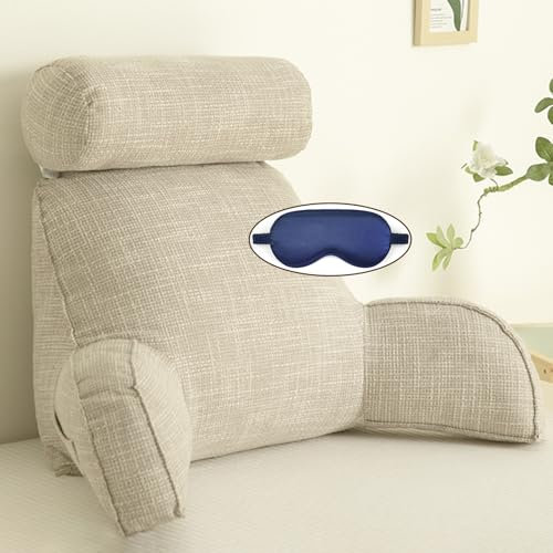 Cuscino da lettura con braccioli per letto o divano, cuscino ergonomico di supporto per il relax, ideale per leggere, giocare e lavorare - Supporto per la schiena
