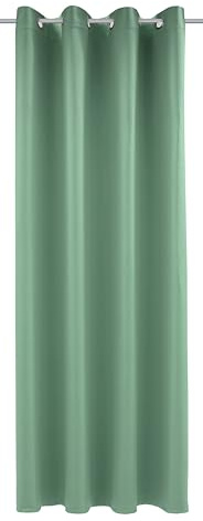 Sehlbach Cortinas confeccionadas Sehlbach Con ojales, Dimout liso, Verde, 140x245 cm cortinas, Ahorran energía en invierno, Repelen el calor en verano, Opacas, Certificado Oeko-Tex, Fáciles de colocar