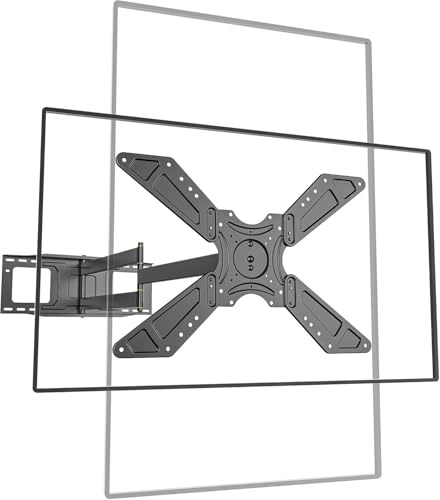 FORGING MOUNT TV-väggfäste, 1 200 mm långt arm hörn TV-fäste för 66–75 tums TV-apparater, extra lång räckvidd väggfäste med full rörelse lutning svängbar förlängning för platt/böjda TV-apparater upp