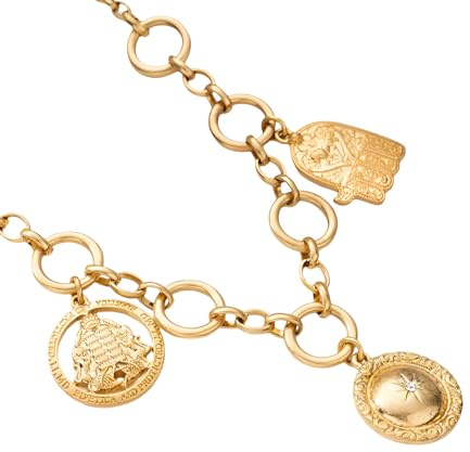 JZWCHQ Collar de Encanto de Playa Lleno de Oro de 14k para Hombres y Mujeres, Collar Colgante de encantos de corazón de Chile Rojo de Palma, Collar de Concha de Vaquero, Encanto de Playa de Verano