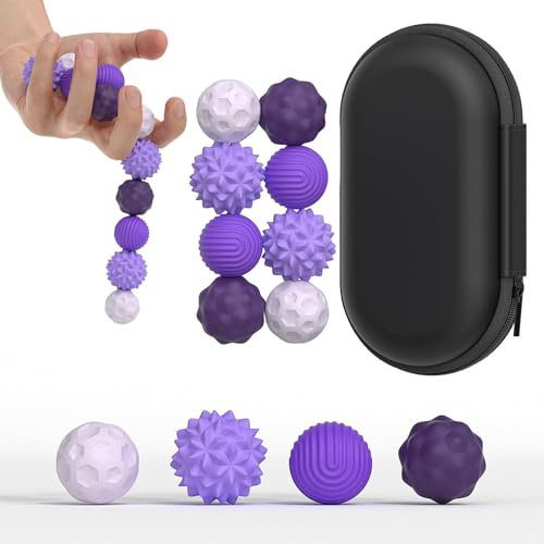 Bambebe 8 Palle Magnetiche Antistress in Silicone, Fidget Toys Sensoriali Portatili con Texture Varie, Sfere per Agopressione e Massaggio Mani per Adulti e Bambini