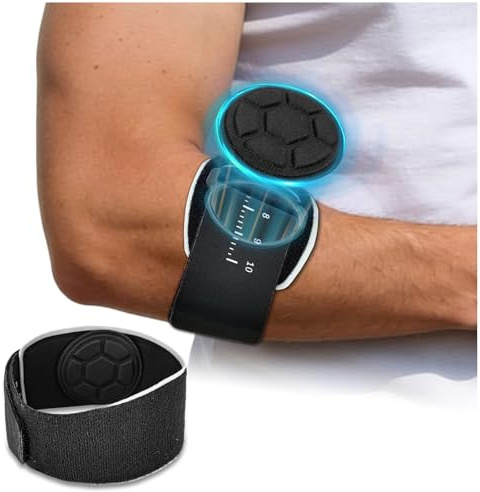 Audasi Tennis Elbow Support Strap, Adjustable Tennis Golfers Elbow with EVA Compression Pad Forearm Epicondylitis Clasp for Men Women Sports Daily Work Pain Relief (Black)