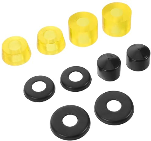 Toyvian Kit de Coussinets Amortisseurs Transparents Jaunes pour Trucks de Skateboard 1 Jeu D’équipement de Protection Compatible Longboard et Surf Skate Accessoire D’Absorption des Chocs