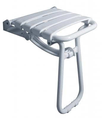 siège de douche - escamotable - 38 x 35.5cm - blanc - béquille automatique - pellet 047630