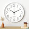 Uootach Reloj de Pared, 30CM Movimiento de Cuarzo silencioso, diseño Minimalista Moderno (Blancos Caracteres Negro)