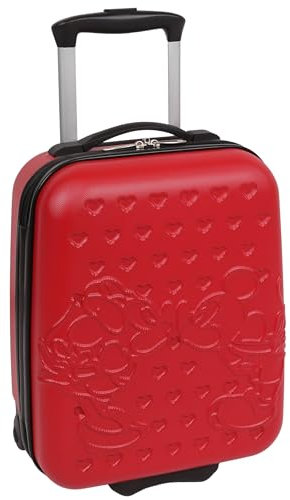 Mickey und Minnie Mouse Disney Rot, Kleiner Reisekoffer, Kunststoffkoffer 37x30x17cm