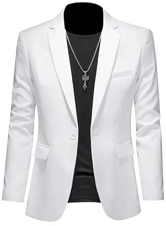 ABARTY Blazer Décontracté pour Homme Coupe Ajustée Veste À Un Bouton Veste De Costume Légère Manteau De Sport Décontracté Costume d'affaires Formel Blazer De Mariage