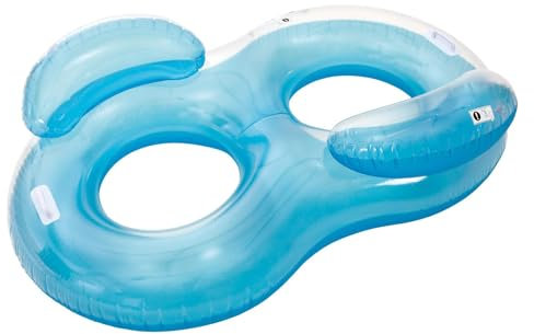 Flotador Hinchable 2 Personas - Colchoneta Ocho Doble Hinchable para Piscina (Azul)