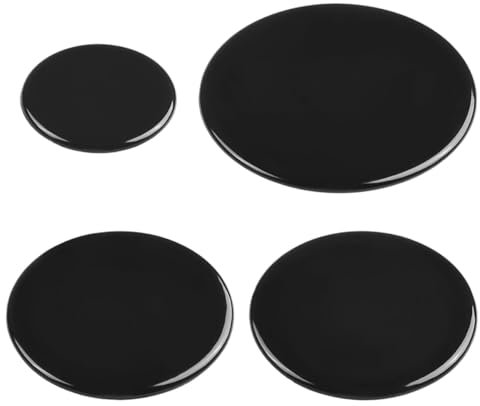 Laroal Lot de 4 couvercles de brûleur universels pour cuisinière à gaz 55 mm, 75 mm, 100 mm, capuchons de brûleur plats pour cuisinière à gaz intégrée, accessoires de table de cuisson