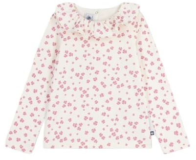 Pequeño Barco Camiseta Niño Manga Larga de Algodón Impreso, Milk/Multico, 4 años