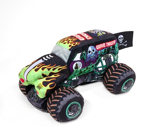 Jay Franco Monster Jam Grave Digger Plush Pillow Buddy - 32cm Kids Ultra-Soft Stuffed Character Plushie & Cosy Pillow, Official Licensed Product, Green