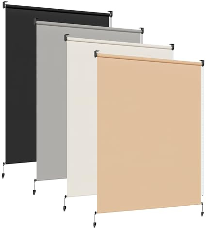 HOMEDEMO Tenda da sole per esterno, Tenda Avvolgibile Verticale a Rullo per Balconi e Terrazze, Protezione UV e Privacy, Impermeabile e Resistente, Cachi 180x180cm