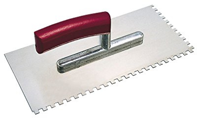 KAUFMANN 17.017.08 Smoothing Trowel 280 x 130 mm Rust-Proof Double-Sided Toothed 8 x 8 mm