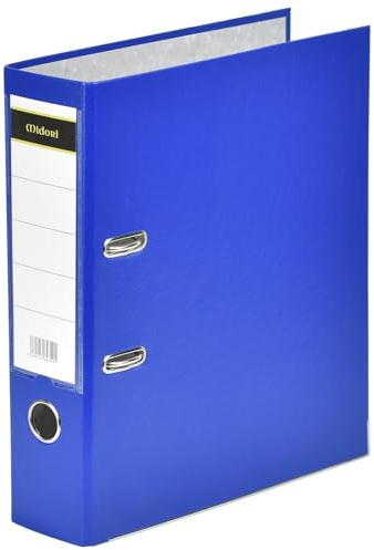 MIDORI Ordner PP-Color aus Kunststoff | 10er Pack Aktenordner 8 cm breit im DIN A4 Format in Breit AO Blau | Breiter Briefordner Ringordner mit austauschbarem Rückenschild