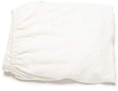 LinenMe 100% Leinen Gewaschene Spannbettlaken 120 x 200 cm - Bettwäsche Bettlaken mit Gummizug - Sommerbettwäsche, Spannbetttuch, Fitted Sheet 120x200 - Aus Weiß
