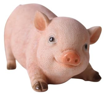 jojofuny Statue de jardin en forme de cochon en résine amusante pour décoration de pelouse, figurine décorative pour terrasse, cour, maison - 17 x 10 x 7 cm