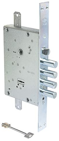 CISA 15768548A0000C5, cerradura de doble mapa para enroscar para puertas Blindadas New Cambio Facile, Versión Cerrojo y Escroco, Entrada 64, Mano Ambidextro, 5 Llaves con Llave de Cantiere