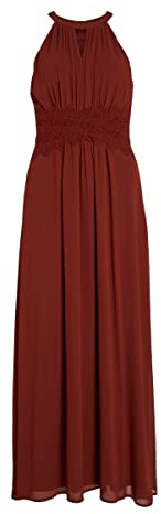 Vila Damen Vimilina Halter Neck Maxi Dress/Su - Noos Dress, Fired Brick, 42 EU
