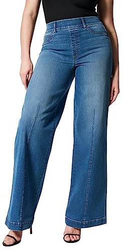 semen Women High Waisted Wide Leg Flared Denim Pants Classic Retro Bootcut Jeans Boyfriend Pants
