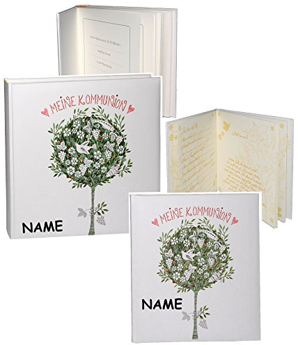 2 TLG. Set: Tagebuch/Erinnerungsalbum + Fotoalbum - Meine Kommunion incl. Namen - zum Einkleben & Eintragen - groß - Gebunden - Fotobuch/Fotoalbum/K..