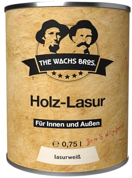 the wachs bros. Holzlasur Weiß für Innen und Außen - 0,75 L - natürliche Inhaltsstoffe - dauerhafter Schutz