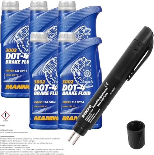 Bremsflüssigkeit Dot-4 5x910g + Bremsf. Tester