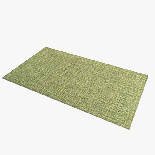 Comart, Alfombra de Cocina con Base Antideslizante de Goma, fácil de Limpiar, Absorbente, de poliéster Trenzado súper Resistente, Moderna para Pasillo, Color Verde, 50 x 120 cm