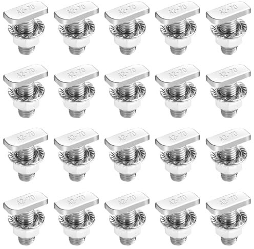 20 Pièces Vis à Tête de Marteau M10 X 25 en Acier Inoxydable A2-70, 10 Boulons à Tête en T et 10 Ecrou Bride, Boulons à Tête Marteau Vis de Serre pour Rails de Montage Solaire PV, Serre Et PV