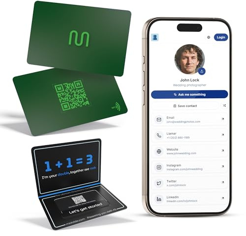 MiDoble Card - Biglietto da visita digitale - Tocca per condividere - Assistente AI - Scheda di rete alimentata da IA - Connettiti con le persone - Tocca NFC o scansiona il QR - Compatibile con iPhone