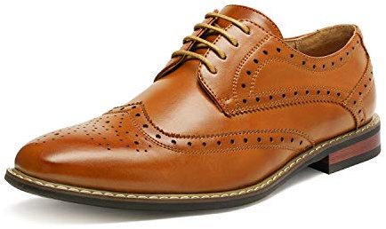 Bruno Marc Mens Dress Oxfords Shoes, Men's Lace-ups Ghillie Brogues Formal Shoes, Men in Smart Casual, Wedding, Boss, Work, Business,Size 9,Brown,Prince-3