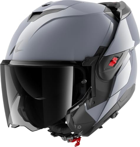 SHARK, Casco Moto Modulare OXO DARK SHADOW Gun Silver S05, S