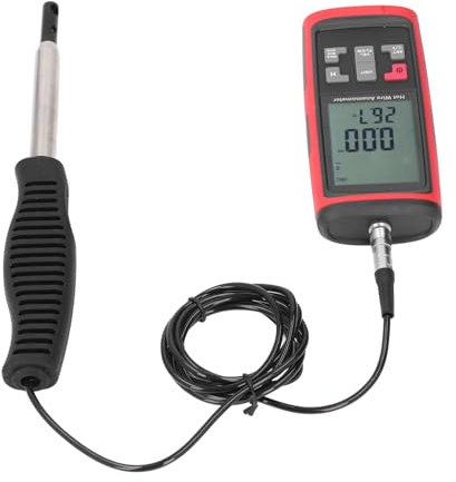 Anemómetro Digital, Medidores de Viento del Medidor de Aire del Anemómetro con Pantalla de Humedad Temporal, Suministros de Laboratorio