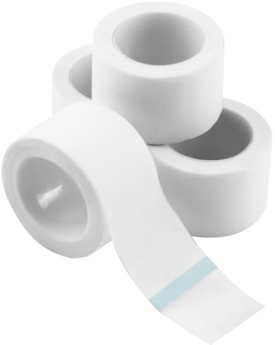 Micropore Tape 2,5 cm x 9,14 m, 4 Rollen Medizinisches Klebeband, Selbstklebender Verband Klebeband Hautfreundlich Atmungsaktiv Micropore Klebeband für Wundversorgung, Sport & Wimpernverlängerung