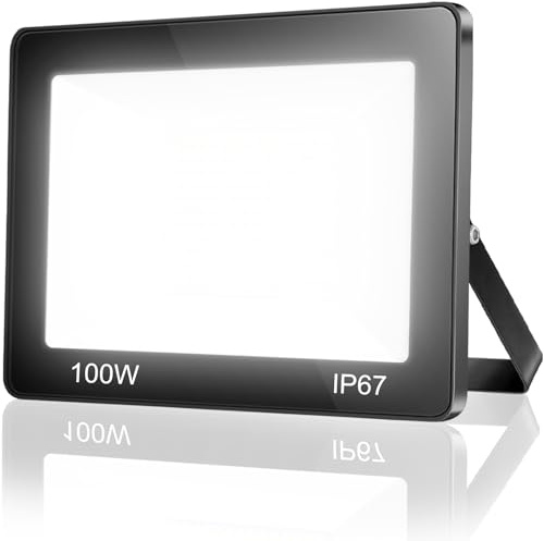 TASINUO LED Strahler Außen 100W - Aussenstrahler LED Wasserdicht IP67, 10000LM 6500K Kaltweiß Superhell Scheiwerfer Fluter Außenstrahler Flutlicht für Garten Garage Werkstatt Hof Terrasse