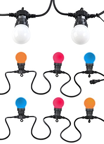 Lunartec Party Lichterkette außen: Party-Lichterkette, 20 bunten LEDs (Glühbirnenform), 8 Watt, 9 m, IP44 (LED Partylichterkette, außen, Glühbirne bunt)
