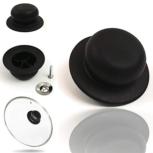 Kerafactum Deckelknopf Ersatz Topf Griff Knauf Ersatzgriff für Topfdeckel Universalgriff Kunststoffgriff in Ø 7 cm Topfdeckelgriff Deckelgriff Ersatz für Pfannen Deckel 2 STÜCK