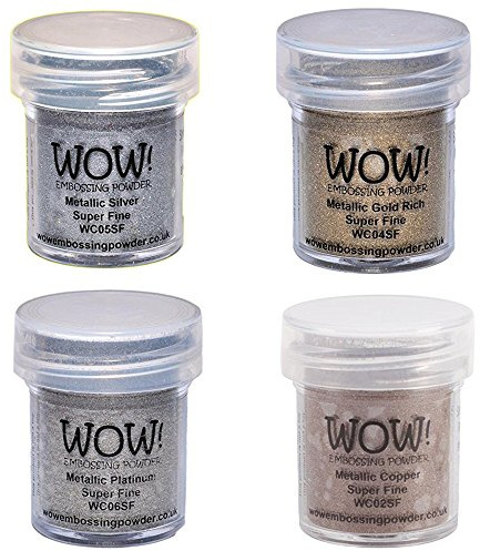 Wow! Präglingspulver Wow! Präglingspulver superfin metalliskt paket: Guld silver platina och koppar 15 ml