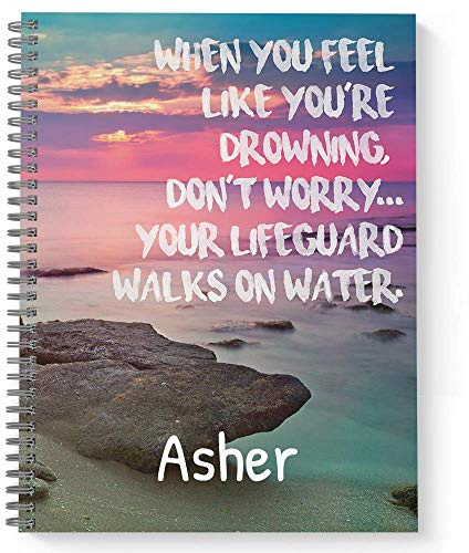 Gotcha Covered Notebooks Lifeguard Personalized Religious Notebook/Journal, Laminated Soft Cover, 120 pages of your selected paper, lay flat wire-o spiral. Size: 8.5” x 11”. Made in the USA