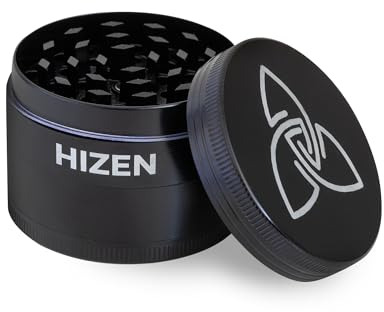 Zen - Macinino per polline, tabacco, erbe, polline, fiori, spezie con scomparto per polline e raschietto, colore nero opaco