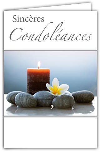 AFIE 64-1029-B Carte Sincères Condoléances avec Enveloppe Blanche - Cérémonie Funéraire d’Adieu Funérailles Décès Deuil Enterrement Incinération Crémation - Fabriquée en France