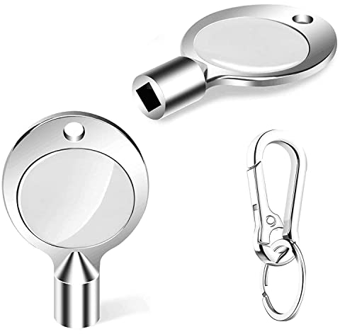 oumuik 2pcs Radiator Key with a Keychain 5 mm Square Opening Keys,Radiator Bleed Key for Meter Box Radiators and Faucet